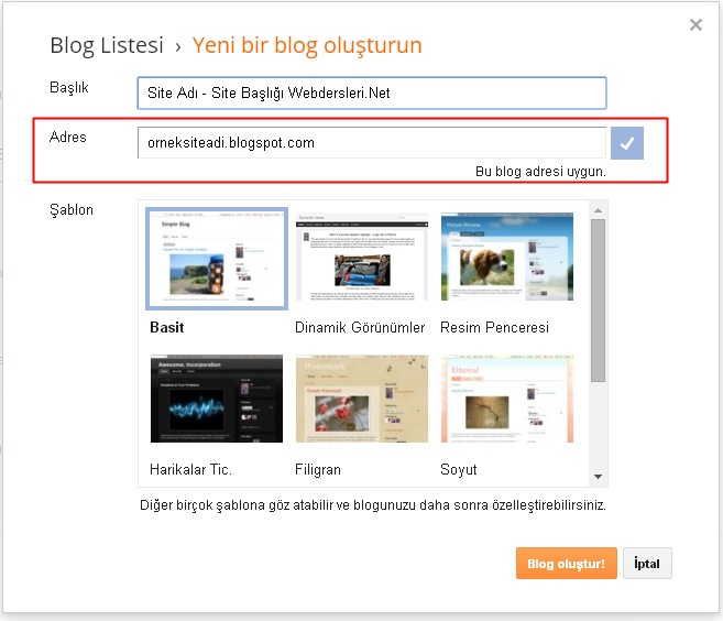 Blogger Blog Oluşturma
