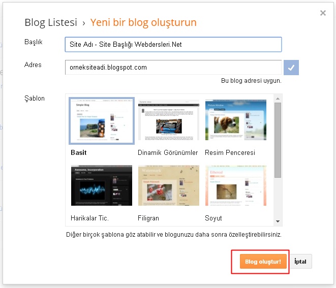 Blogger Blog Oluşturma