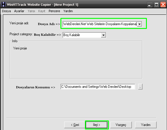 Web Sitelerin Dosyalarını Kopyalama