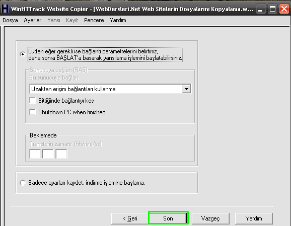 Web Sitelerin Dosyalarını Kopyalama