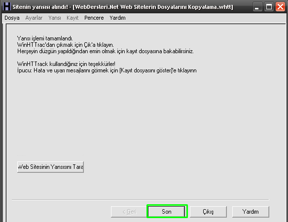 Web Sitelerin Dosyalarını Kopyalama