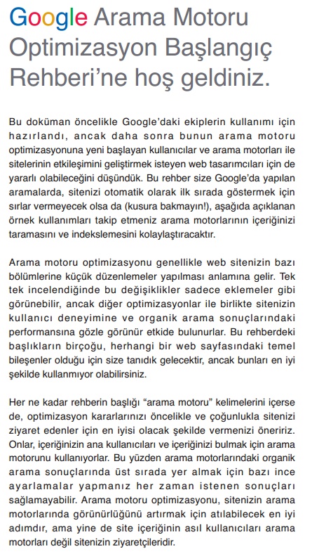 Google Seo Başlangıç Rehberi