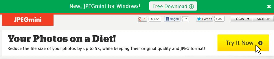 jpegmini anlatim, Upload Your Photo