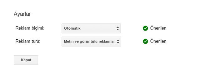 WordPress Google AdSense Eklenti Çıktı