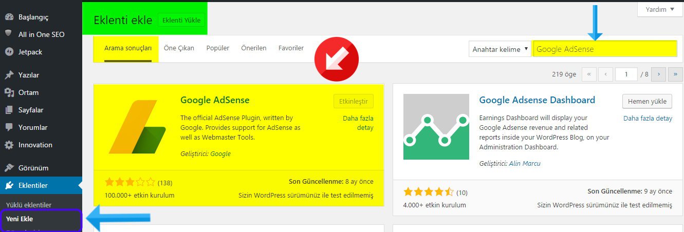 WORDPRESS, WORDPRESS ADSENSE EKLENTİSİ, WORDPRESS ADSENSE REKLAMI, WORDPRESS GOOGLE ADSENSE, wordpress adsense Plugin